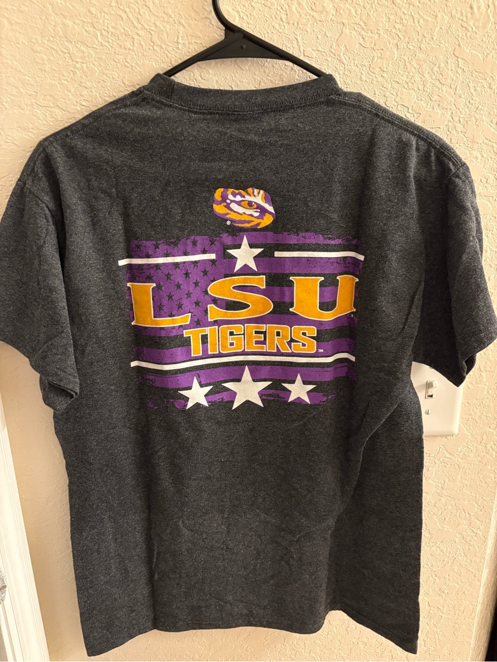 SEC LSU Tigers Dark Heather Gray Graphic Tee - Adult Medium